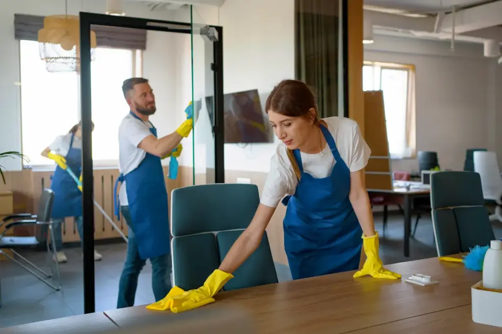 Professional house cleaner cleaning a Miami home